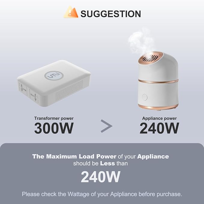 UMI 300W 120V to 220V Step Up Voltage Converter, Step Up 110V to 220V, Work with 220-240V Appliance in US, Safe and Effective