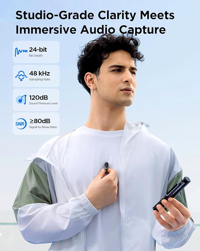 BOYA Magic-02 Wireless Lavalier Microphone with Tripod,30Hrs Use,328FT LOS Range,Safety Track&Limiter,Ai Noise Reduction USB-C&Lightning&3.5TRS Wireless Lapel Mini Mic for Android iPhone Camera Laptop