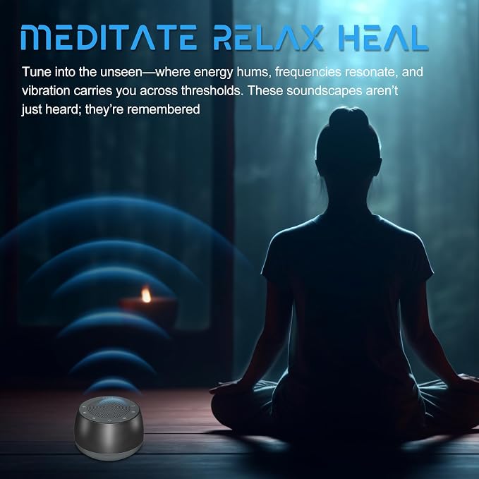 Meditation Sound Machine,Electric Tibet Singing Bowl Machine Frequency Healing Devices,256HZ-432HZ-528HZ Tones Singing Bowl Frequency Generator for Healing with 4 Level Timer,Sound Bowls for Healing