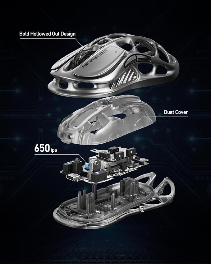 GravaStar Mercury M1 Pro Wireless Gaming Mouse – 26,000 DPI PAW3395DM Sensor • Lightweight Magnesium Alloy • Tri-Mode (Wired/2.4GHz/Bluetooth) • 4K Polling Rate • Up to 200-Hour Battery