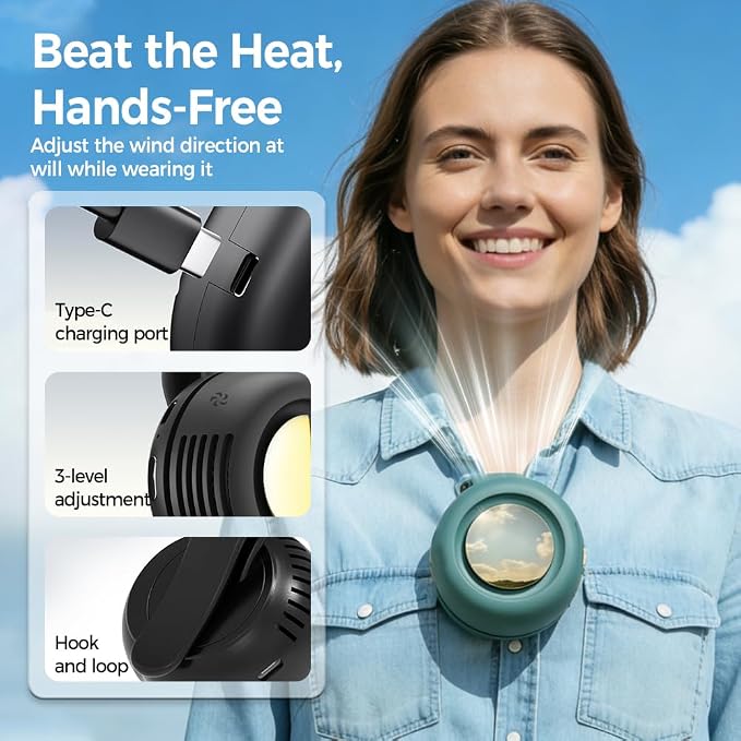 3 PACK Clip on Fan Portable, 360° Rotatable Mini Clip Fan for Shirt Waist, 3-Speed Adjustable Small Whirlwind Fan for Outdoor Travel Office, USB Rechargeable Personal Cooling Fan (Mixed color)