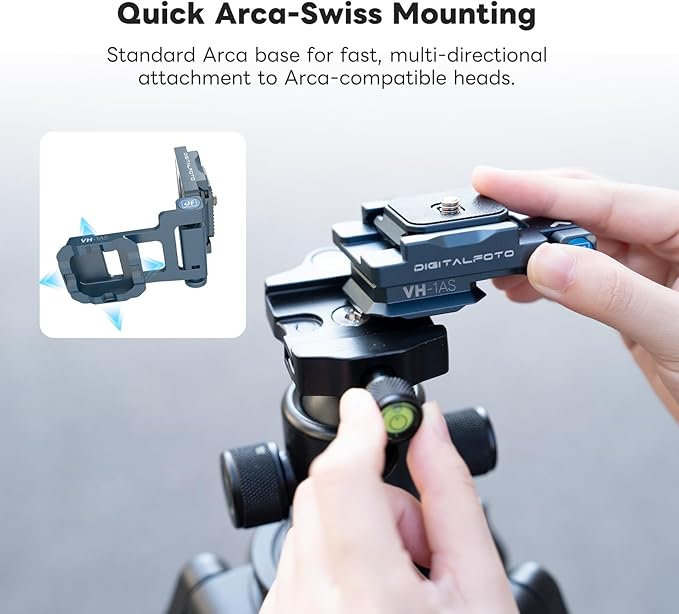Camera Foldable L Bracket for DSLR, Arca-Swiss Quick Release Vertical Camera Mount, Lightweight CNC Aluminum Tripod Quick Release Plate Compatible with Sony Canon Nikon Fuji 11LB Load