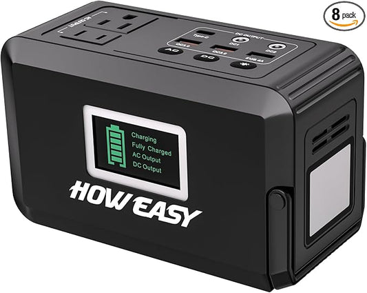HOWEASY Portable Power Bank, 24000mAh Portable Laptop Charger with 2 110V/120W AC Outlet，Portable Battery Pack & Power Bank for Notebooks, MacBook, Laptops