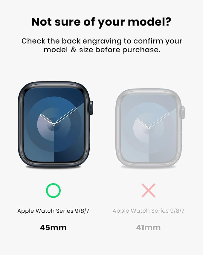 amBand Rugged Case with Band for Apple Watch 45mm, Compatible with Apple Watch (iWatch) Series 9/8/7, Military Grade Shockproof Bumper Cover, Tactical Band for Men, Matte Black