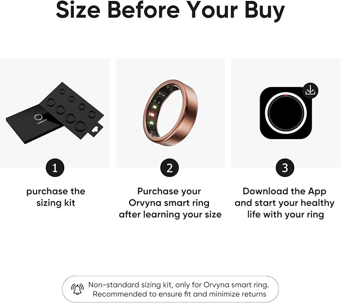 Smart Ring Sizing Kit Find Your Before You Buy, Accurate Ring Sizer to Reduce Returns, Wear 24 Hours for Best Size