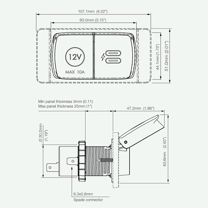 Scanstrut SC-Multi-F1 Flip Pro Multi - Dual USB-C with 12V Power Socket