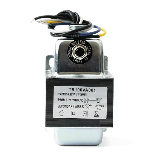 TR100VA001 120V to 24V Step Down Transformer Replacement for HVAC Systems for Industrial Equipment, 100 Va Transformer with Circuit Breaker Foot and Single Threaded Hub Installation