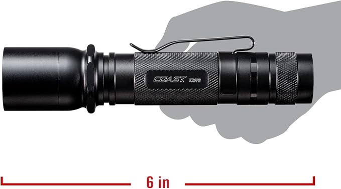 Coast TX17R 1250 Lumen Rechargeable Long Range Tactical LED Flashlight with Spot and Flood Beams, Durable Aluminum Build