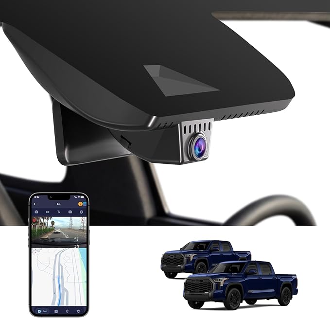 Single Channel 4K Dash Cam for 2022-2026 Toyota Tundra & Sequoia 2023-2026 Limited SR SR5 TRD Pro Limited Platinum (Gen3), OEM Style, Easy Install, Loop Recording, G-Sensor, 64 GB Card