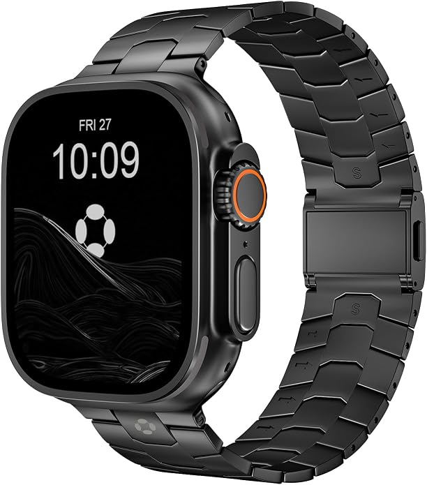 AGIS02 Titanium Band for Apple Watch Ultra 3/2/1 Band 49mm & Series 11/10 46mm, Grade 5 Titanium Ultra Watch Band for Men with DLC Coating, Durable and Lightweight iWatch Metal Strap
