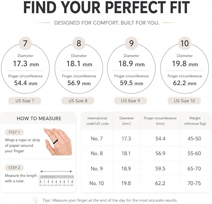 Smart Ring for Women & Men, Fitness & Sleep Tracker with Heart Rate, HRV, Blood Oxygen & Stress Monitoring, 7-10 Days Battery, IP68 Waterproof, App for iOS Android, No Subscription (Sliver, 8#)