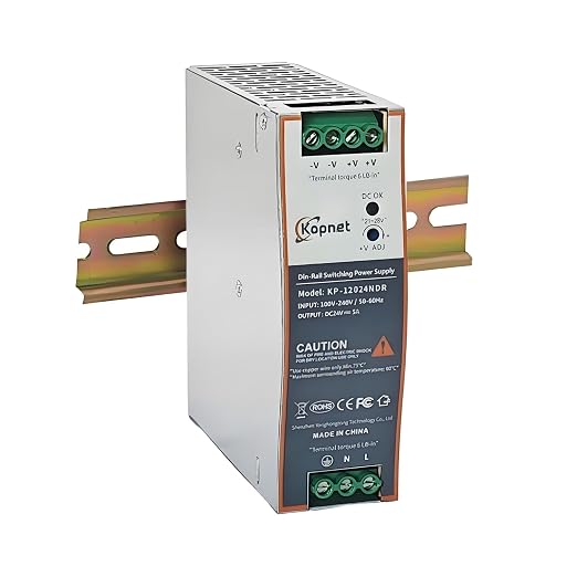 120W 24V Din Rail Mount Power Supply 24V Output AC-DC Industrial Power Adapter 100~240V AC Input Din-Rail Switching Power Supply with Over Temperature Short Circuit Protection