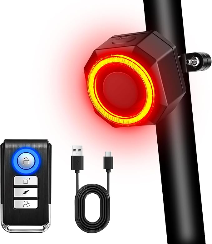 USUPERINK Turn Signals for Ebike, Bike Turn Signals, Bike Blinkers Front and Back, Bike Tail Light USB Rechargeable with Horn, IP65 Waterproof Anti-Theft Alarm, Auto On Off, for Bicycle,Ebike,Scooter