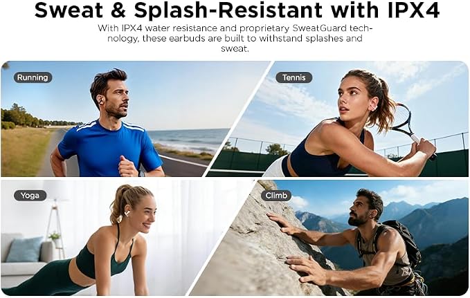 Lenovo Open Ear Clip On Earbuds X500 Bluetooth 6.0 Wireless Earbuds with 11 mm Drivers, Open Ear Ergonomic Design, Dual Device Connectivity, Built in Mic, Fast Charge, White