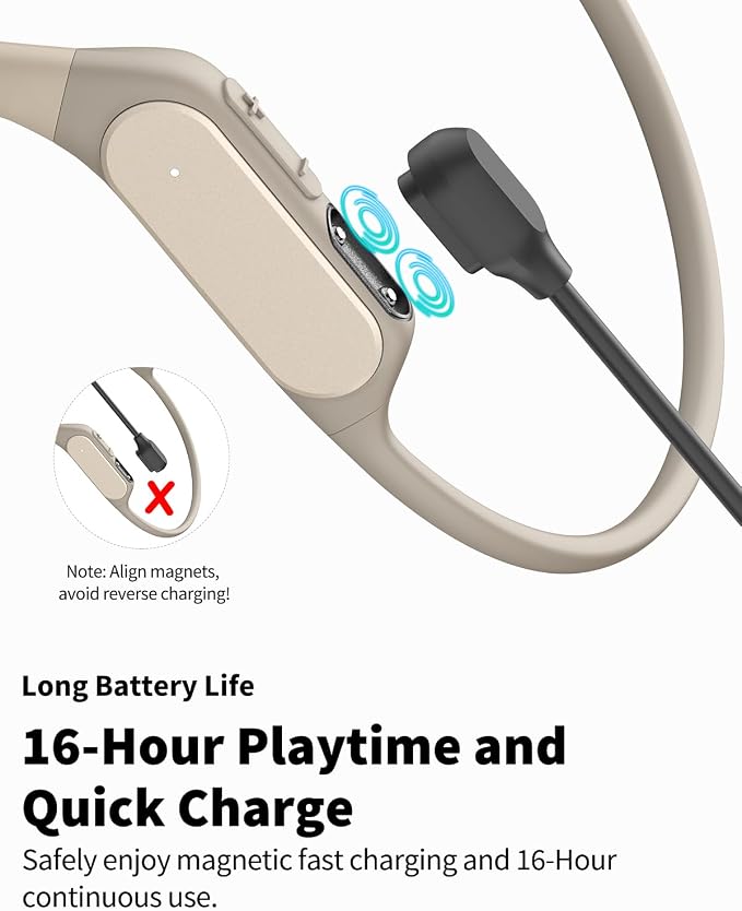 TOZO Upgraded Open Ear Headphones Bluetooth 5.3 Air Conduction Wireless Headphones Sport Earbuds with Premium Sound, 32 EQs via APP, Dual-Mic Call Noise Reduction Earphones with Hair Band for Cycling