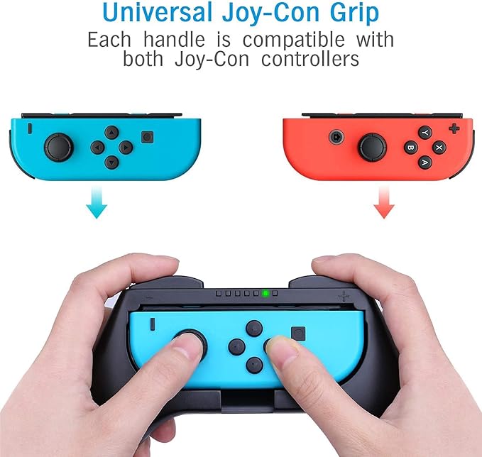 HEYSTOP Grip Compatible with Nintendo Switch/Switch OLED Joy-Con, 3 Pack, Wear Resistant Game Switch Controller Handle Case Kit for Nintendo Switch Joy Con, Black