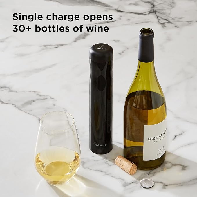 Rabbit Automatic Electric Corkscrew Wine Bottle Opener, One Size, Shiny Black (Pack of 12)