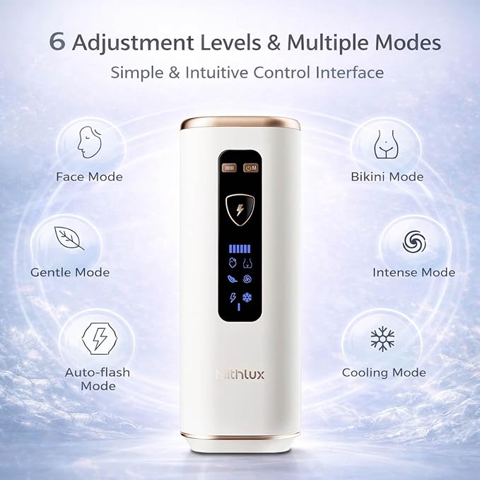 Laser Hair Removal Device for Women, IPL Hair Removal with Sapphire Cooling, At-Home Hair Remover for Face Body Bikini Underarms Legs | Gentle Cooling Comfort for Hair Removal