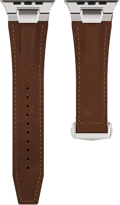Vintage Genuine Leather Band for Apple Watch Ultra 49mm (2026 Upgrade), Rugged Replacement Strap Compatible with iWatch 46mm 45mm 44mm - for Men Women, Fit Ultra3/2/1, SE 3/2/1, Series11 10/9/8/7/6/5/4