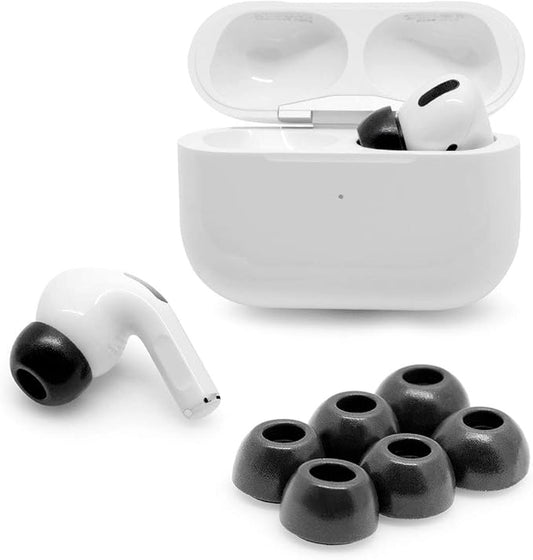 Eartune Fidelity UF-A Memory Foam Tips for AirPods Pro (1st & 2nd Gen) – Built-in Wax Guard, Enhanced Comfort, Secure Fit, Rich Bass, Case-Compatible – 3 Pairs - Small, [Black]