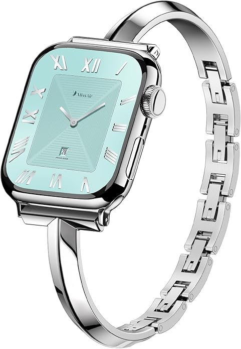 Missair Thin Band Compatible with Apple Watch 38mm 40mm 41mm 42mm 44mm 45mm 46mm 49mm for Women, Slim Bracelet Designer Dressy Stainless Steel Metal Strap for iWatch Series 11 10 9 8 7 6 5 4 SE Ultra
