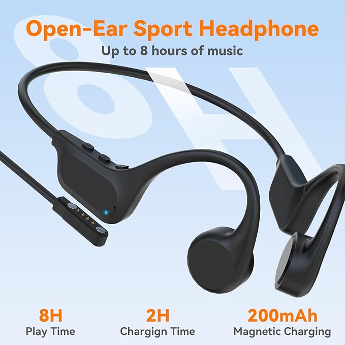 Bone Conduction Bluetooth Headphones-SwimBeats,IP68 Waterproof Swimming Headphones with 32GB MP3 Player, Lightweight Open Ear Design for Swimming/Surfing/Marathon/Cycling(Orange