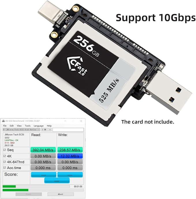 Cablecc Type-C USB-C USB3.0 to CFast 2.0 Card Adapter PCBA CFast Card Reader for Desktop Laptop