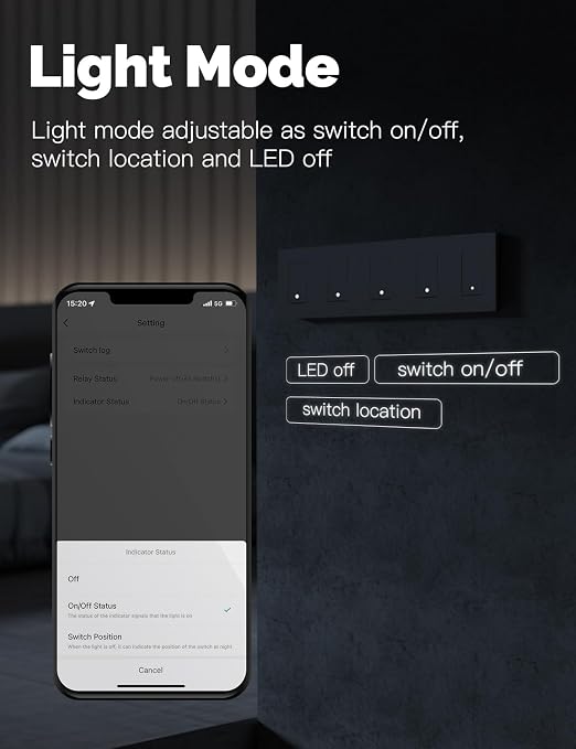 MOES Zigbee 3 Way Double Light Switch, 2 Gang Smart Wall Switches Single Pole, Require Neutral Wire, Support Remote Control, Compatible with Alexa/Google Assistant