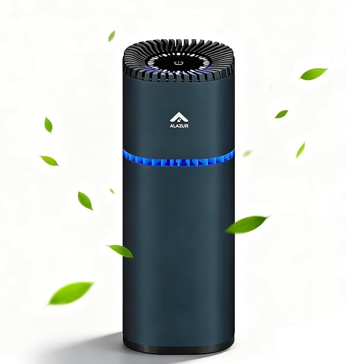 Car Air Purifiers, Portable Air Purifier for Car with 216 Sq Ft Coverage, Rechargeable Filterless Ion Air Cleaner for Vehicle, RV and Travel, Silent Operation, Helps Reduce Smoke and Pet Odor