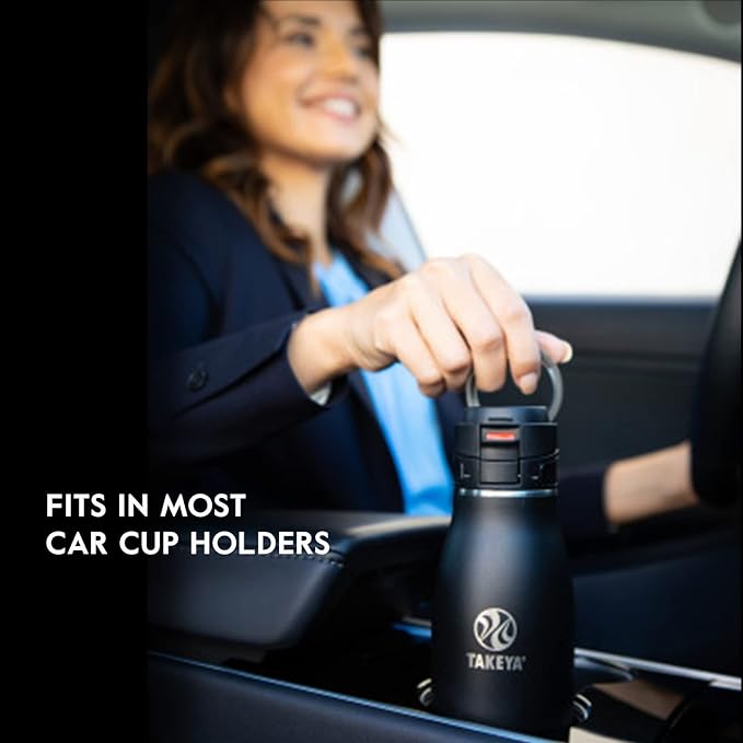 Takeya Traveler Stainless Steel Travel Coffee Mug with Flip-Lock Lid (17 oz, Onyx) - Leakproof Insulated Mug for Coffee & Tea