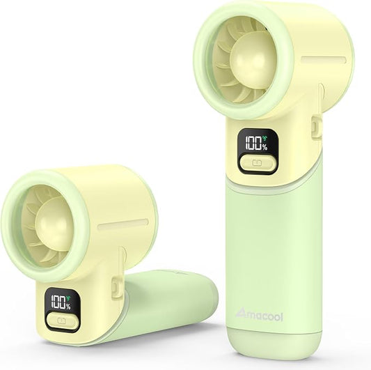 AMACOOL Portable Handheld Turbo Fan丨5 Speed Foldable Hand Fans丨Max 20 Hours Runtime丨Rechargeable Mini Pocket Cooling Fan for Travel, Outdoor Activities, Gifts for Women