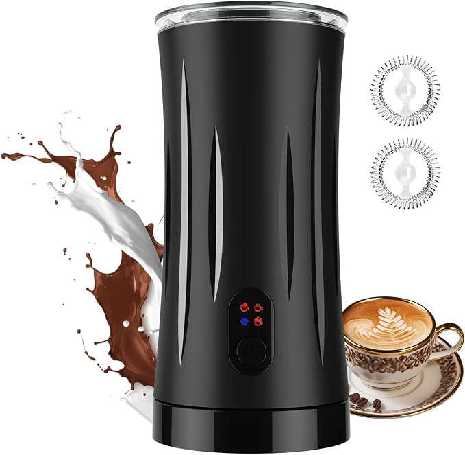NUQ Milk Frother and Steamer, 4-in-1 Electric Hot & Cold Foam Maker for Coffee with Auto Shut-Off, Temperature Control for Latte, Cappuccino, Macchiato
