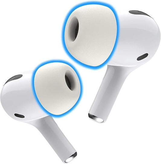 Foam Masters Memory Foam Ear Tips for AirPods Pro 3rd Gen (2025) Only | Comfortable | Secure | Better Noise Cancellation | Version 3.0 Replacement Buds (Large - 3 Pairs, White)