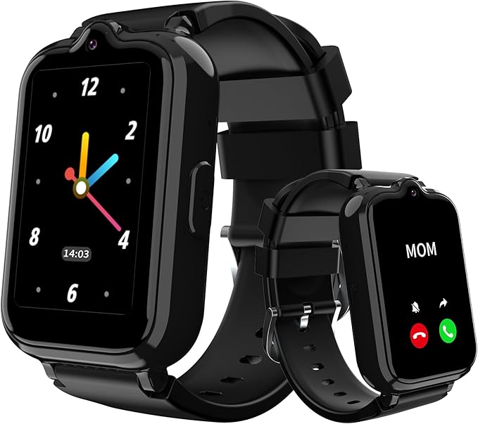 4G Kids Watch with GPS Tracker Smart Watch for Boys HD Touch Screen Video & Voice Chat Calling Pedometer SOS Alarm Calculator Camera Waterproof Digital Watch Age 5-12