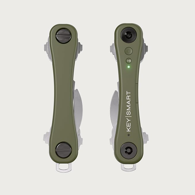 KeySmart iPro - Key Finder Locator with Sound, Keychain Key Holder, Apple Find My App Compatible, Key Organizer, Compact Clutter-Free Key Chain Tracker, Rechargeable Battery (Up to 14 Keys, Green)