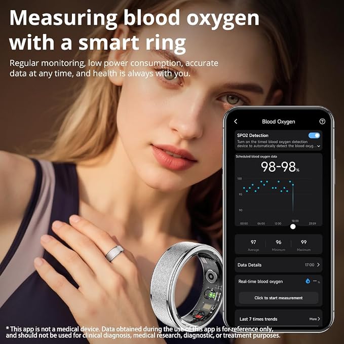 COLMI R10 Smart Ring, Smart Health Ring for Women, Features Heart Rate, Blood Oxygen, Sleep Monitoring, Pedometer, and Fitness Tracker, No Subscription Fee. (Silver, 9#)
