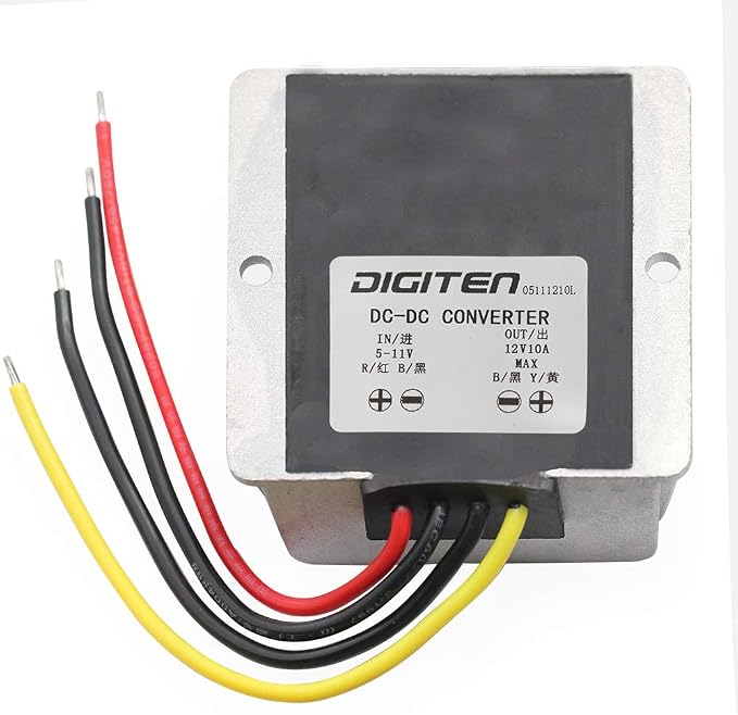 DIGITEN DC 6V 5-11V to 12V 10A Step up Converter Regulator Waterproof Boost Power Module