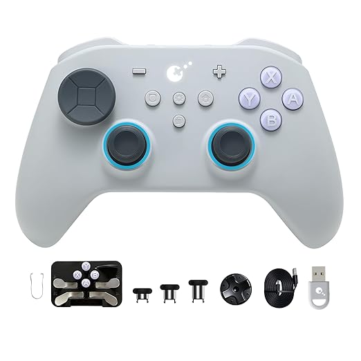 GuliKit TT MAX Bluetooth Gaming Controller for Switch 2/Switch/PC/Android/iOS, Ultra-Fast Gamepad with Adjustable TMR Joysticks, Hall & Micro Triggers, 4 Rear Paddles, Switch 1/2 Wake-Up & Multi-functional Adapter