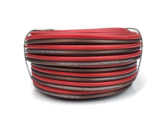KnuKonceptz Kord Speaker Kable 16 Gauge Oxygen Free Copper Speaker Wire 250' Red/Black