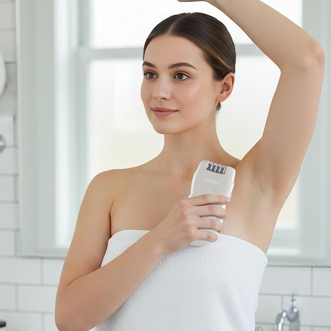 Epilady Legend 5 Rechargeable Cordless Epilator for Women, 56-Tweezer Dual Speed Full Body Hair Removal Device for Legs, Underarms, & Bikini, Long-Lasting Smooth Skin, Travel Case Included (Gray)