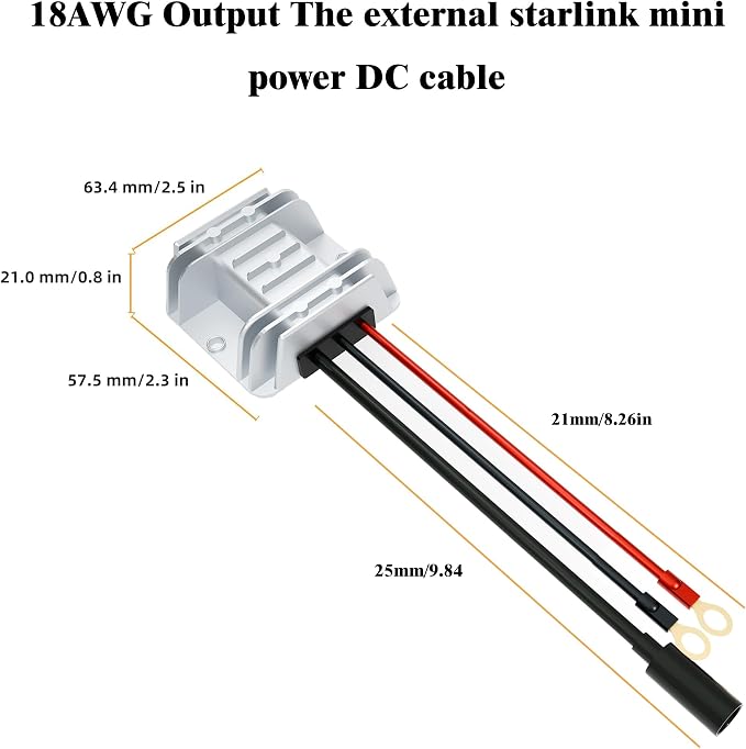 Starlink Mini Power Adapter 12V/24V to 48V DC Supply for Off-Grid Us Gray | Waterproof DC Converter with Stable Output, Compatible with Starlink Mini Battery & Solar Setup