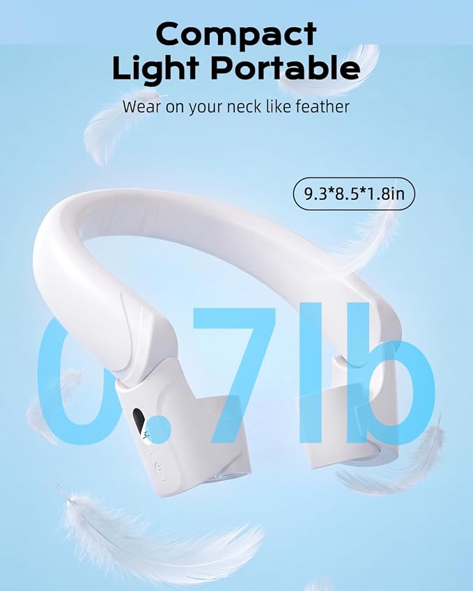 ChillGo 5th Gen Neck Fan with Dual Motor 200% Strong Airflow - 8000mAh Portable Fan, Personal Fan with Adjustable Airvents,Quick Charging,4 Speeds, Cooling Fan for Travel,Gift for Father Women