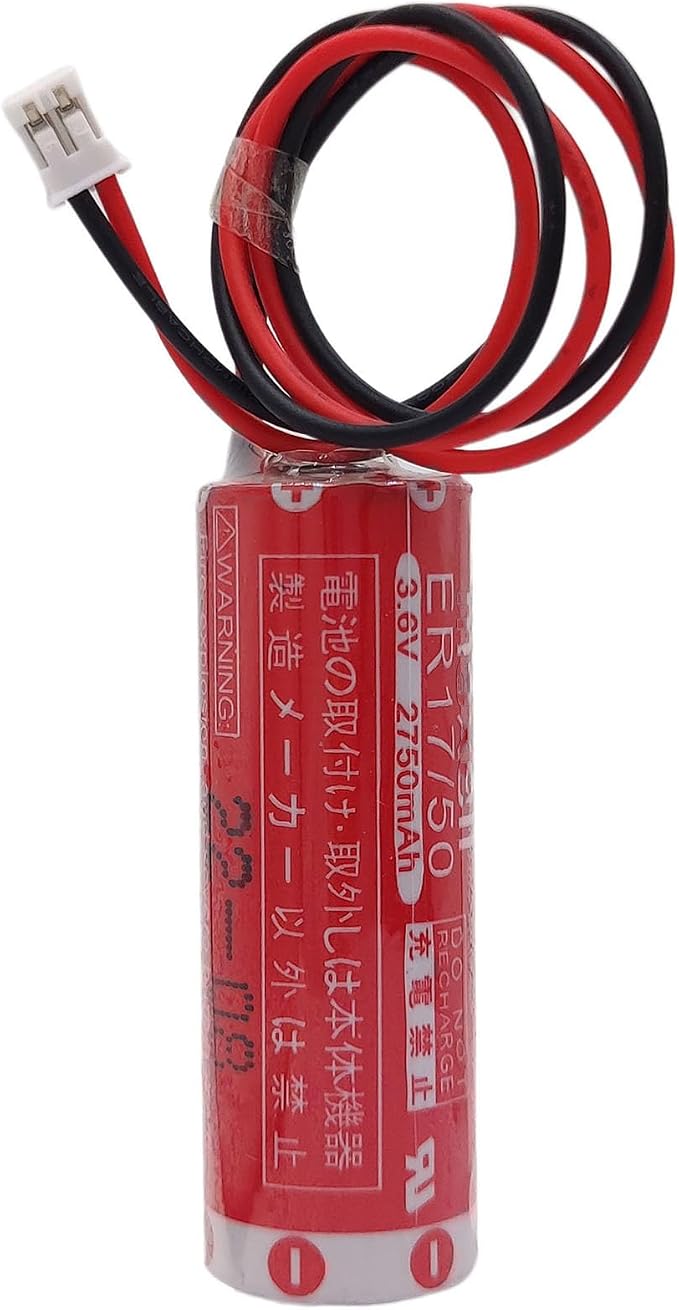 2-Pack ER17/50 ER17500V 3.6V 2750mAh AA PLC Battery with Plug for Yamaha Robot RCX340 Lithium Battery KAS-M53G0-11 KCA-M53G0-10