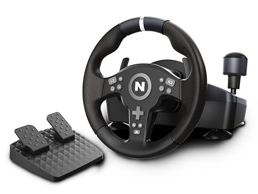 Nitho Drive Pro V200 PC Gaming Racing Wheel with Pedals and Shifter, Steering Wheel Compatible with PC, PS4, Switch 2/Switch, Xbox Series X|S and Xbox One, 270° Car Driving Simulator with Vibration