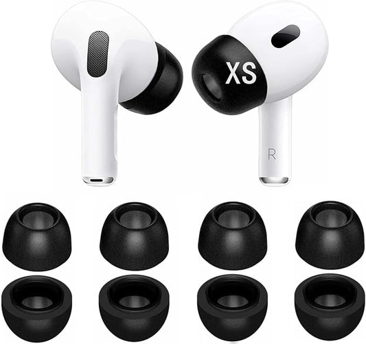 Foam Tips Compatible with AirPods Pro 3,Noise Cancellation, XS Size Memory Foam Earbuds Covers Eartips Ear Cap 4 Pairs for AirPod Pro3 (2025 3rd Gen), Black XS p3fb4pxs
