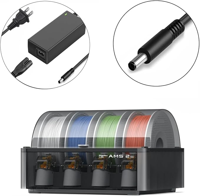 AMS 2 Pro Switching Adapter Power Supply for Bambu Lab AMS 2 Pro AMS2 Pro Automatic Material System 24V 4A ADS-96HLA-19-1 24096E-US Power Cord AC/DC Adapter 24.0 Volts Charger Cable PSU Mains