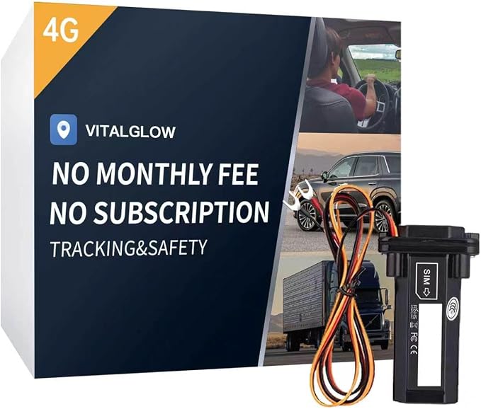 Wired GPS Tracker for Vehicles, No Monthly Fee, No Subscription with Real-Time Tracking, 4G SIM and Data Included, Trip History, GeoFence, Driving Alerts, IP67 Waterproof, Global Coverage