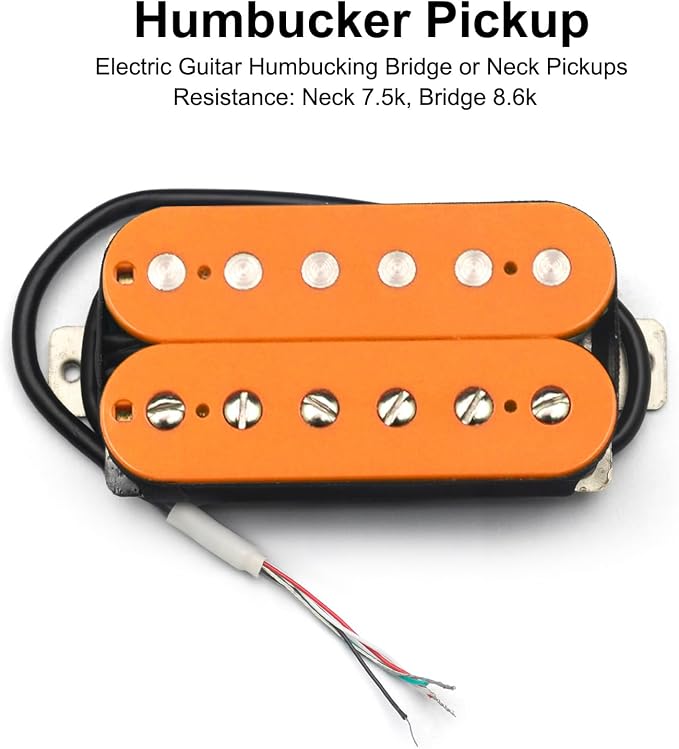 SAPHUE Alnico 2 Electric Guitar Pickup N-50 7-8K/B-52 8-9K Humbucker Alnico II Pickup Double Coil Pickup Guitar parts (orange)