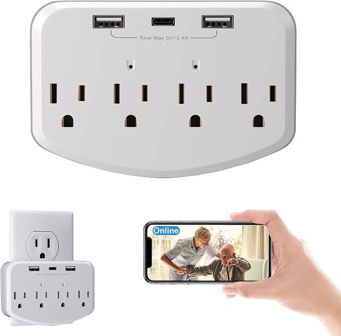 HD 1080P Wireless Hidden Camera WiFi, Indoor Wall Outlet Spy Cam with Motion Detection, Free SD Card, Loop Recording, No Audio Nanny Cameras for Home Security/Office/Baby & Pet