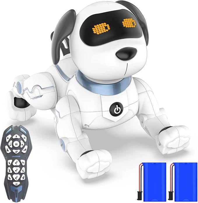 okk Robot Dog for Kids, Remote Control Programmable Robot Toy Dog, Smart Dancing Walking Puppy, Interactive Voice Control Toys, Electronic Pets Gift for Boys Girls